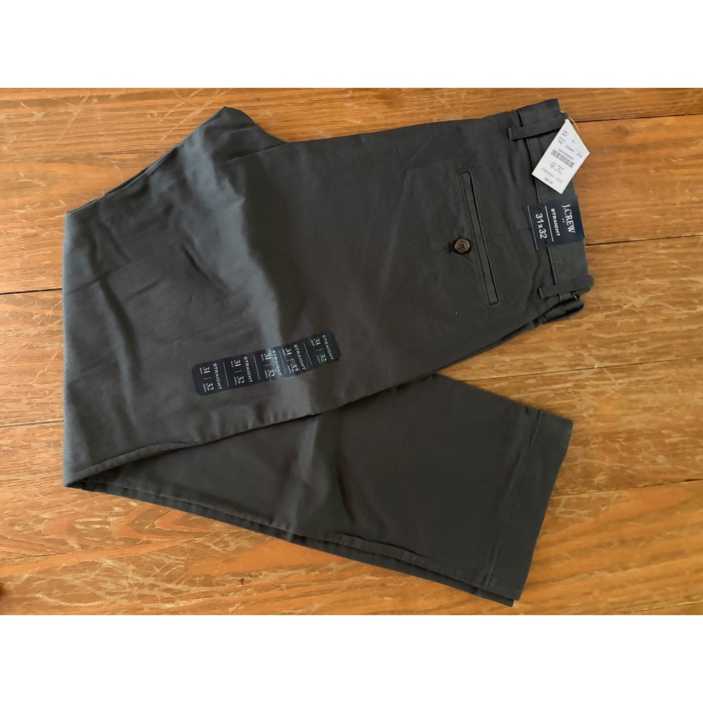 J.Crew Flex Straight Fit Chino Pants Coal Grey 31x32 GY5847 Mens NWT